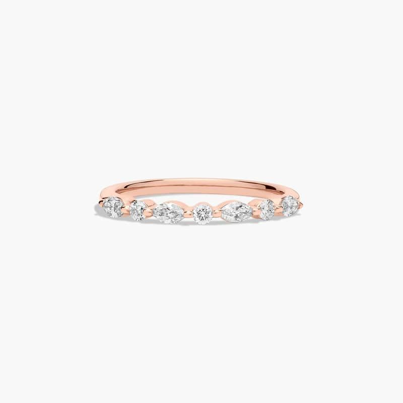 Marquise and Round Alternating Lab-Grown Diamond Wedding Ring In 14K Rose Gold (2.00mm) By James Allen
