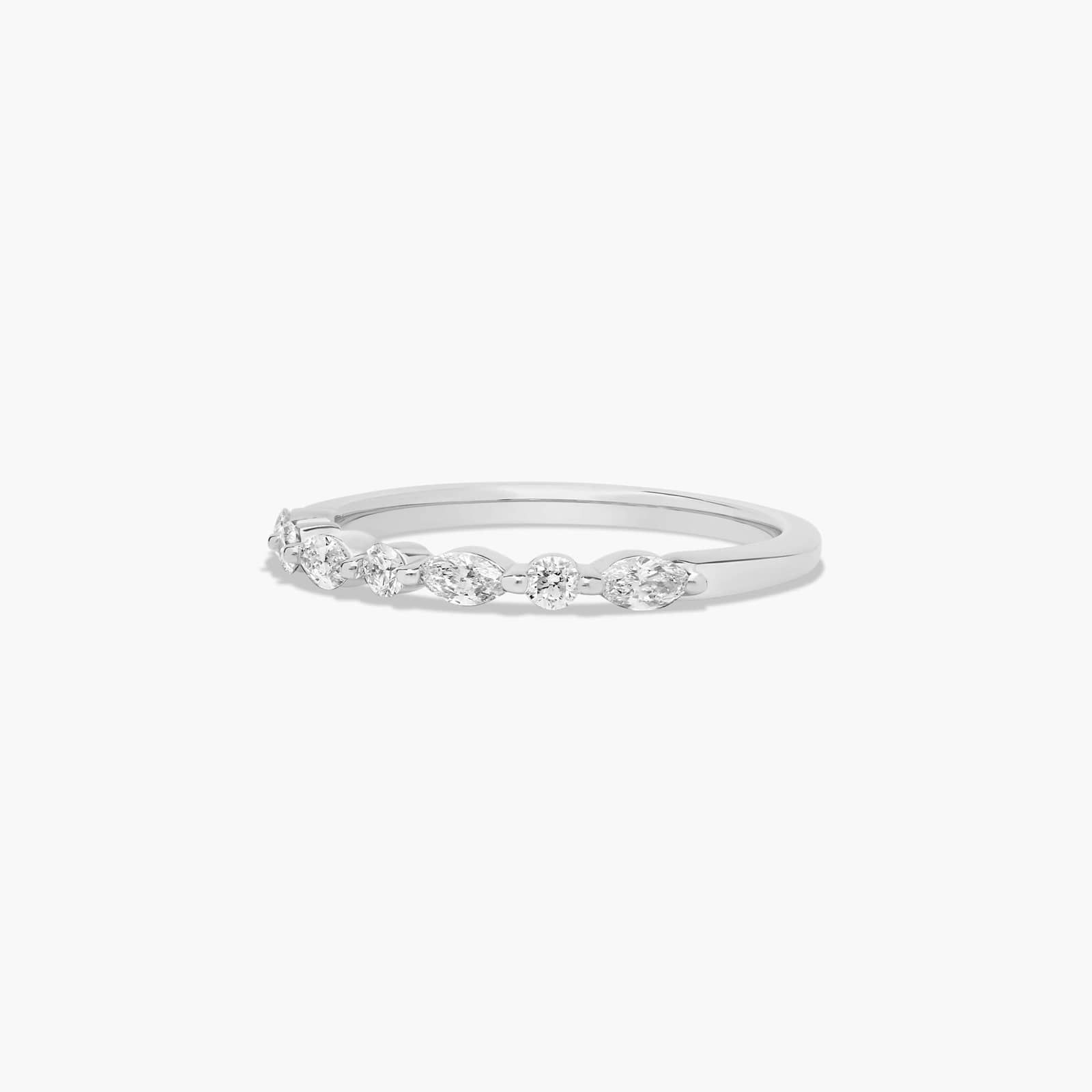 Marquise and Round Alternating Lab-Grown Diamond Wedding Ring In 18K White Gold (2.00mm) By James Allen