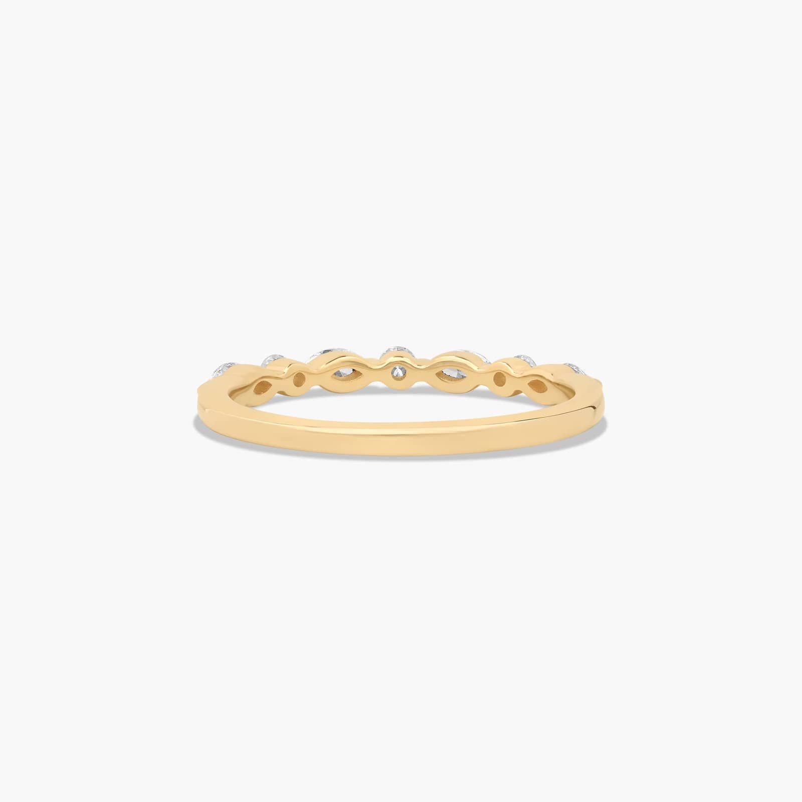 Marquise and Round Alternating Diamond Wedding Ring In 18K Yellow Gold (2.00mm) By James Allen