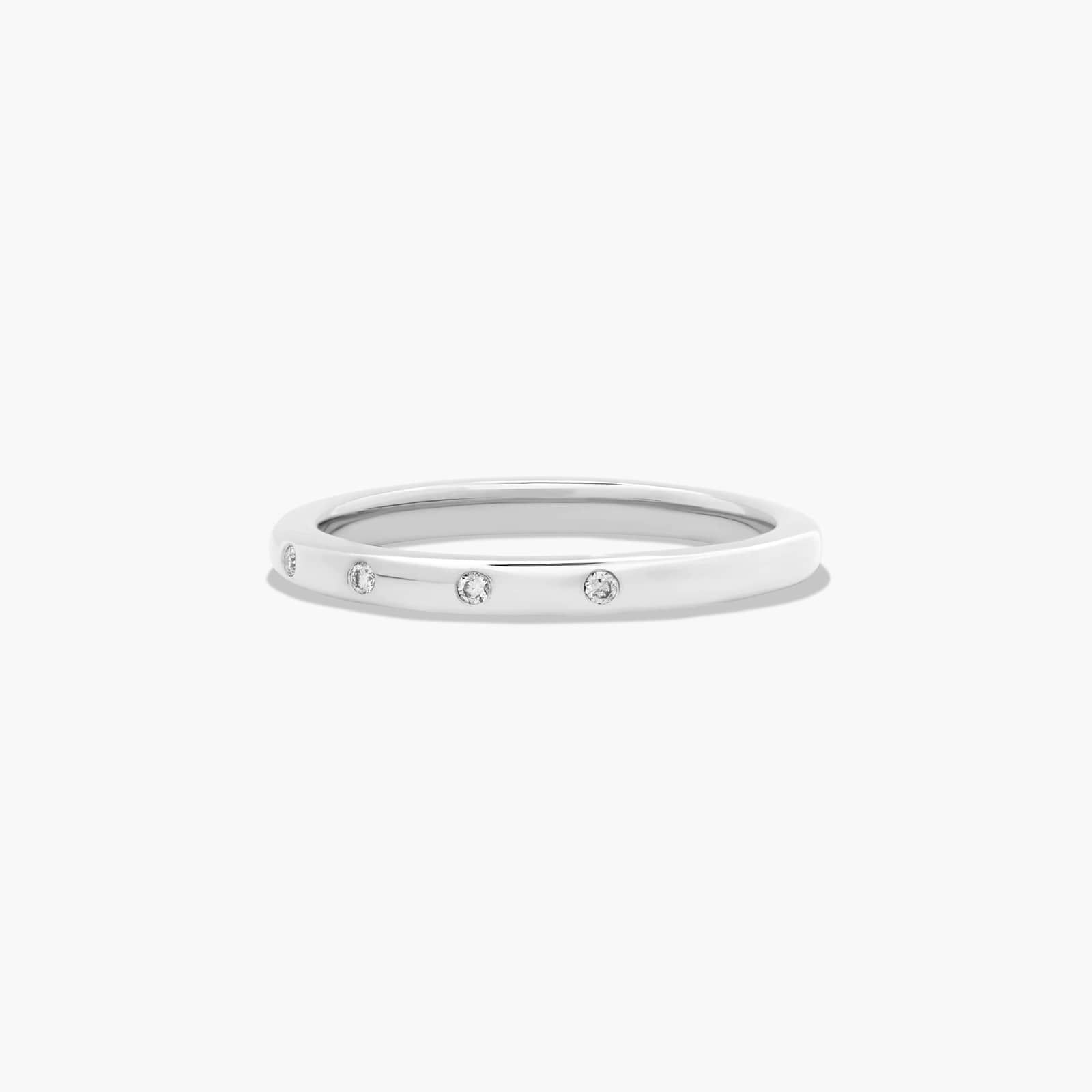 Sleek Accent Diamond Wedding Ring In 18K White Gold (2.00mm) By James Allen