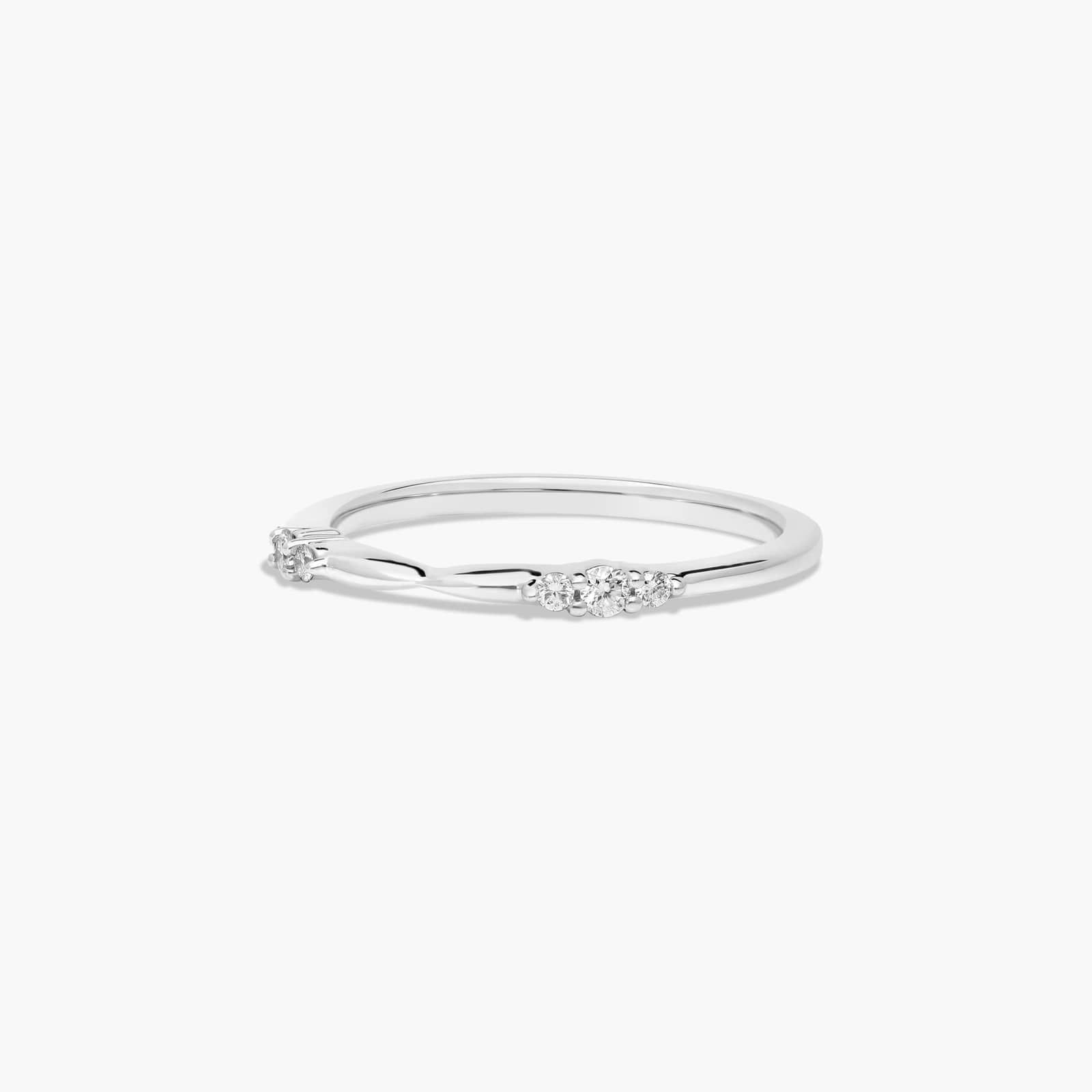 Accent Diamond Wedding Ring In 18K White Gold (1.50mm) By James Allen