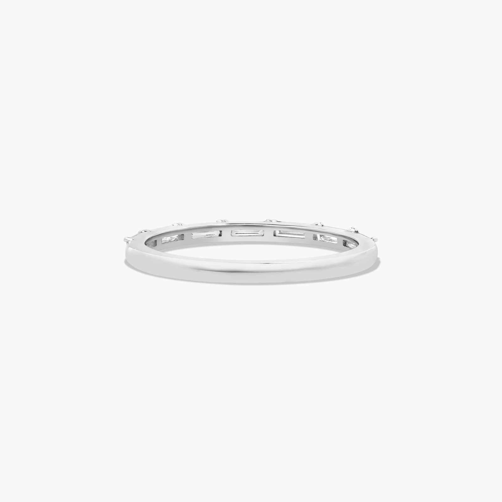 Floating Line Diamond Wedding Ring In 18K White Gold (2.00mm) By James Allen