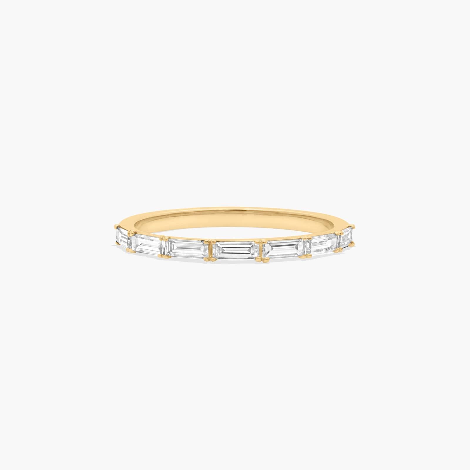Floating Line Diamond Wedding Ring In 18K Yellow Gold (2.00mm) By James Allen