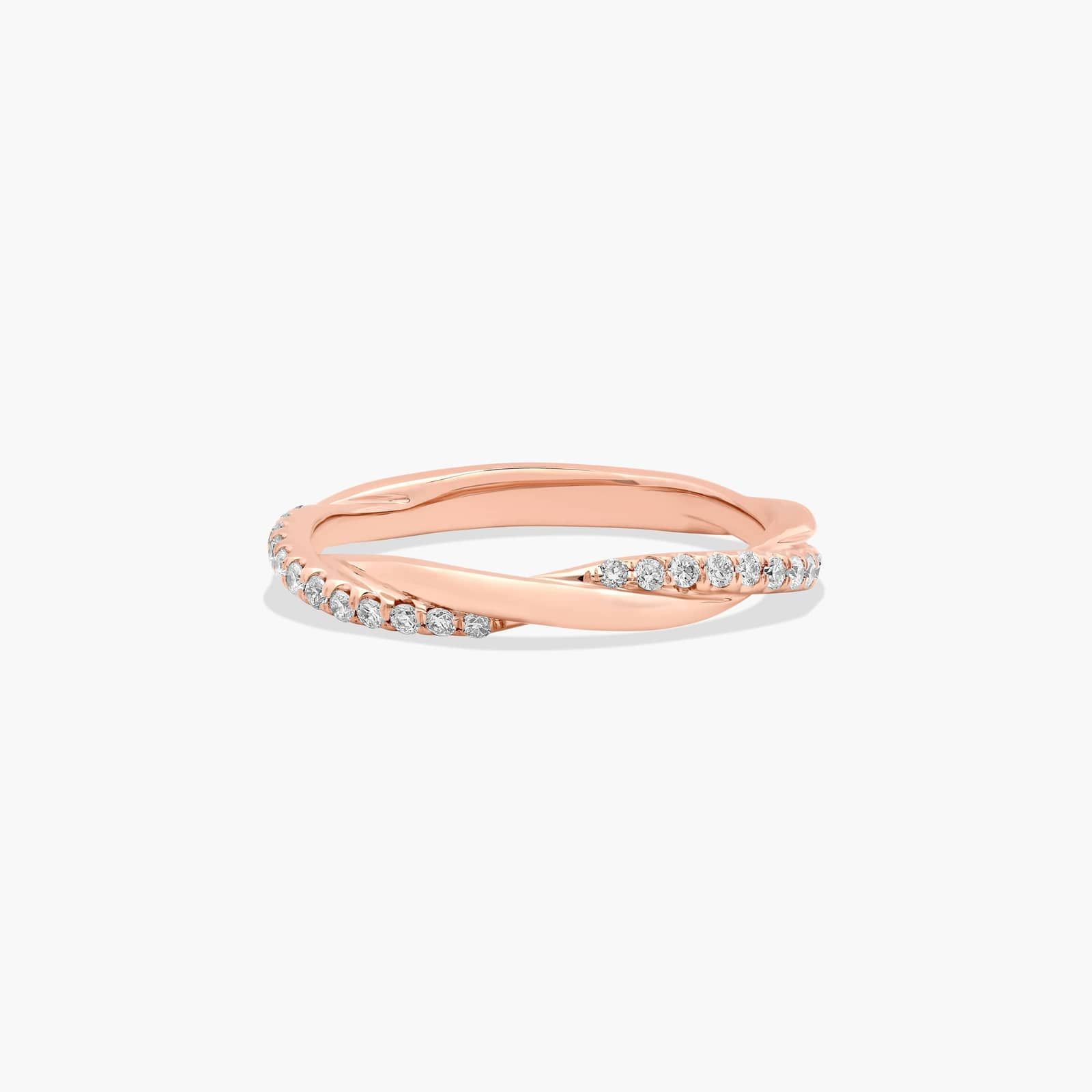 Twisted Pavé Diamond Wedding Ring In 14K Rose Gold (2.00mm) By James Allen
