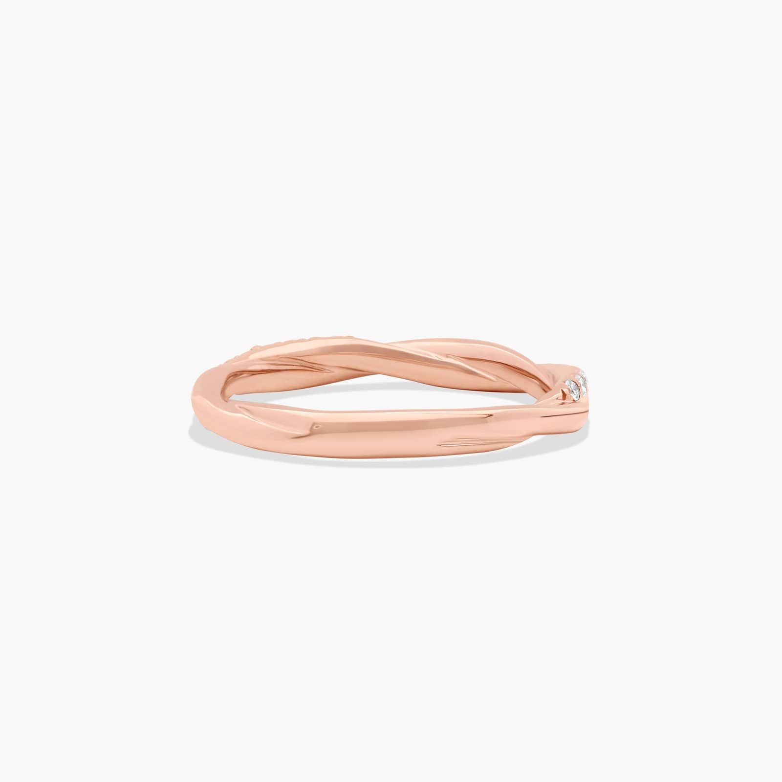 Twisted Pavé Lab-Grown Diamond Wedding Ring In 14K Rose Gold (2.00mm) By James Allen