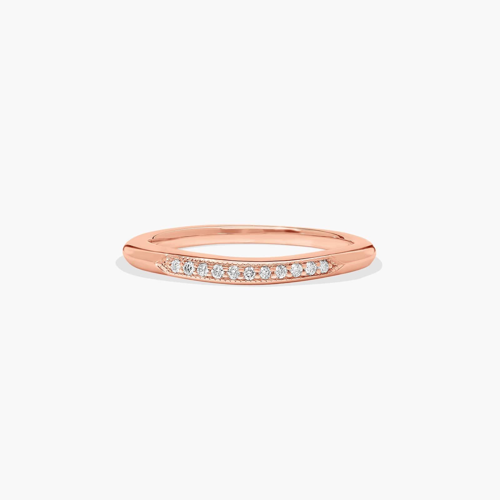 Modern Fleur-De-Lis Pavé Diamond Wedding Ring In 14K Rose Gold (1.50mm) By James Allen