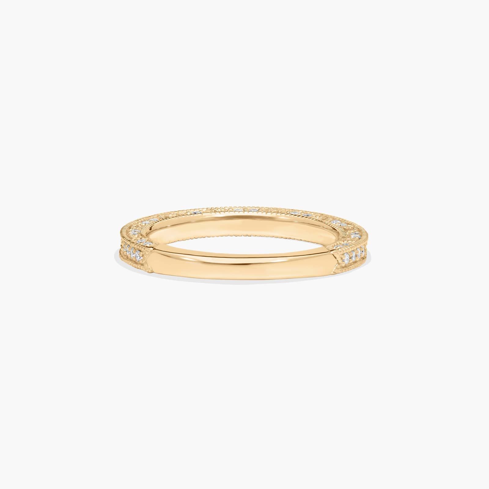 Milgrain Lace Wedding Ring In 18K Yellow Gold (2.00mm) By James Allen