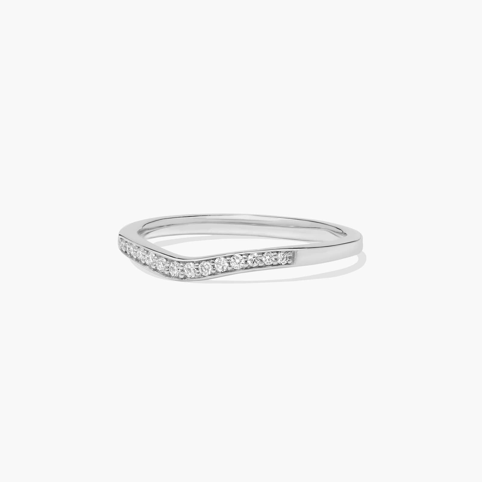 Petite Pavé Curved Diamond Wedding Ring In Platinum (1.50mm) By James Allen