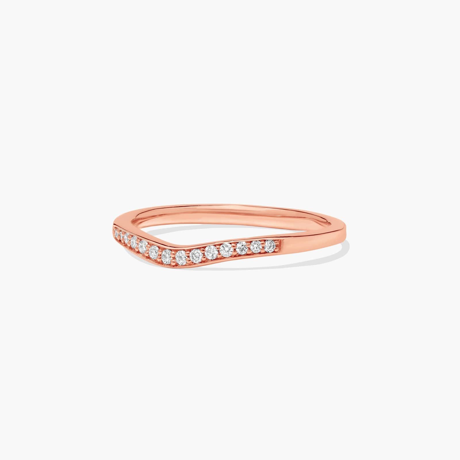 Petite Pavé Curved Diamond Wedding Ring In 14K Rose Gold (1.50mm) By James Allen