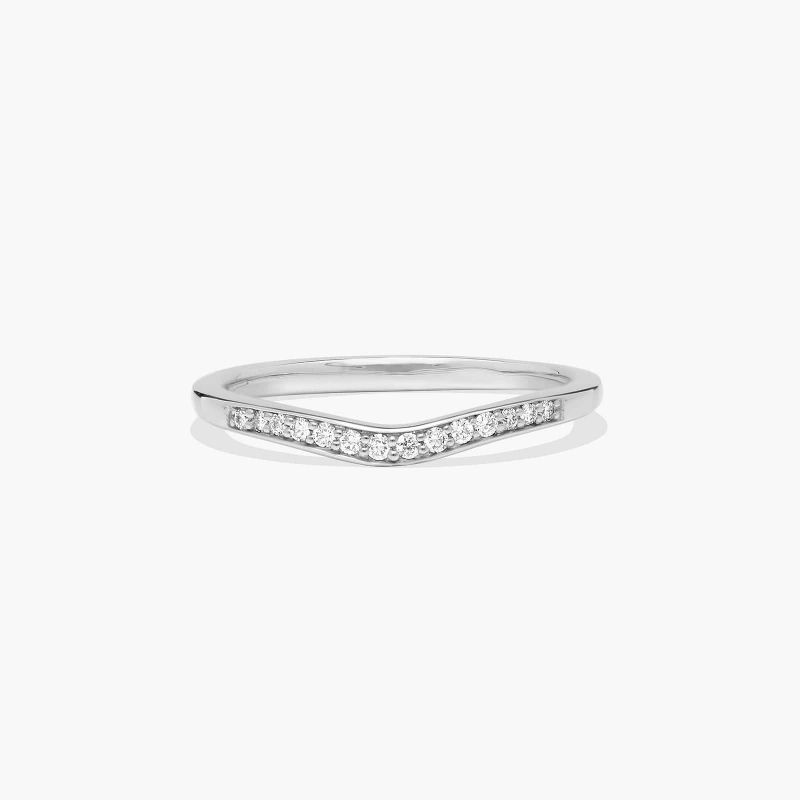 Petite Pavé Curved Diamond Wedding Ring In 14K White Gold (1.50mm) By James Allen