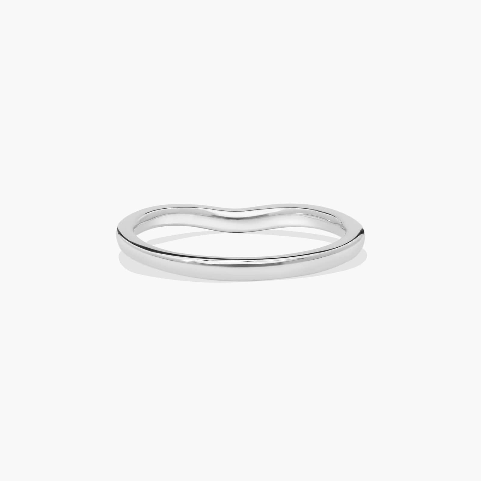 Petite Pavé Curved Diamond Wedding Ring In 14K White Gold (1.50mm) By James Allen