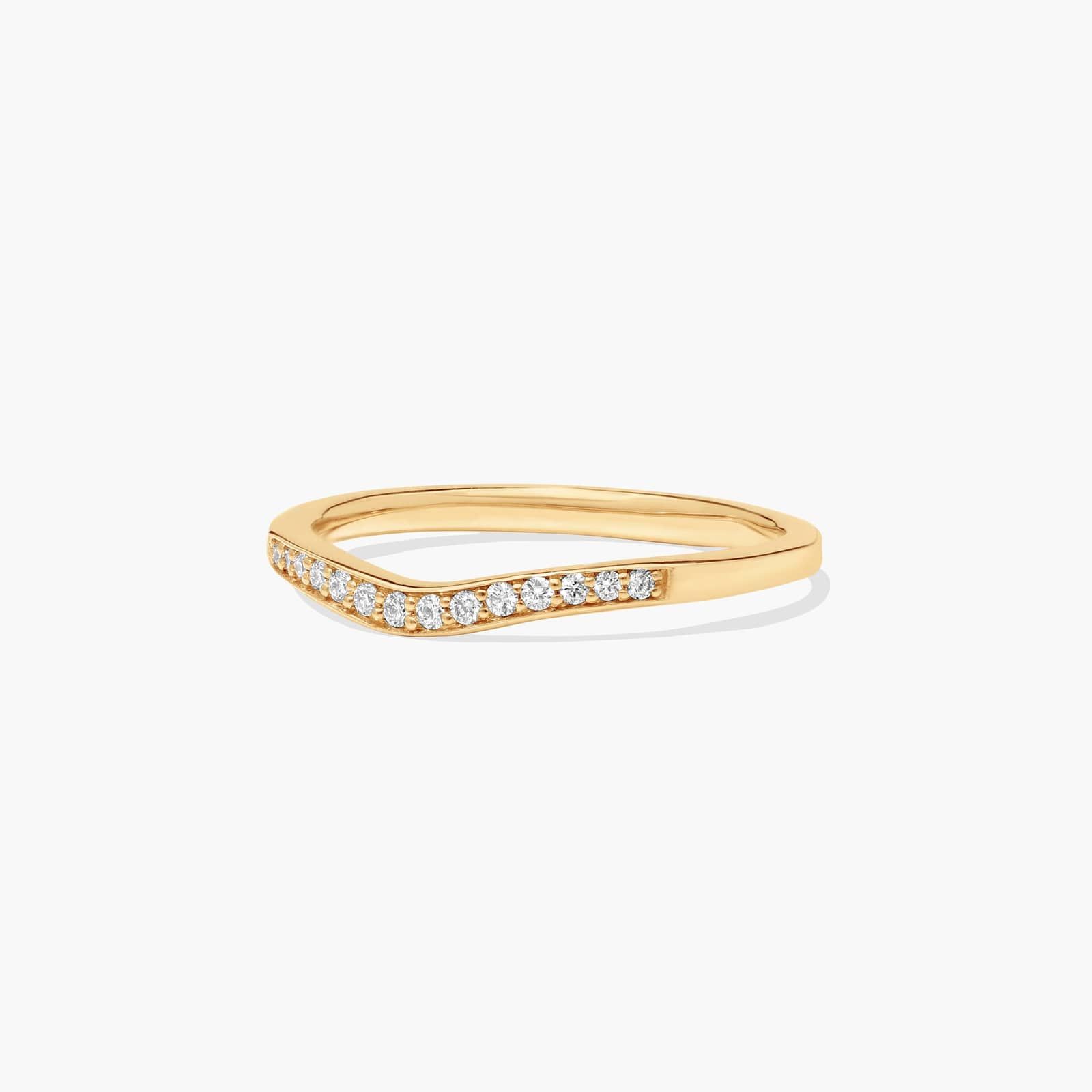Petite Pavé Curved Diamond Wedding Ring In 18K Yellow Gold (1.50mm) By James Allen
