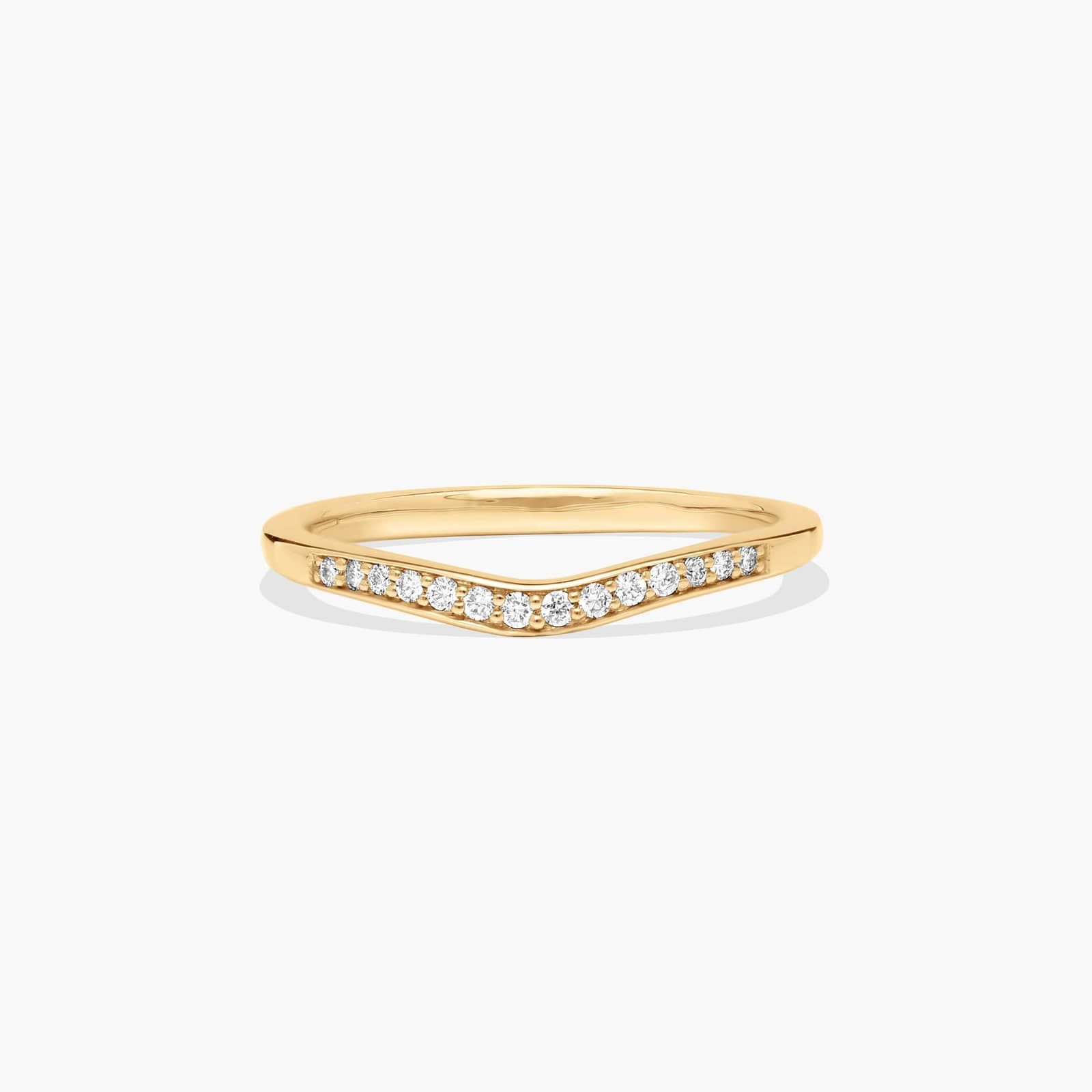 Petite Pavé Curved Diamond Wedding Ring In 14K Yellow Gold (1.50mm) By James Allen