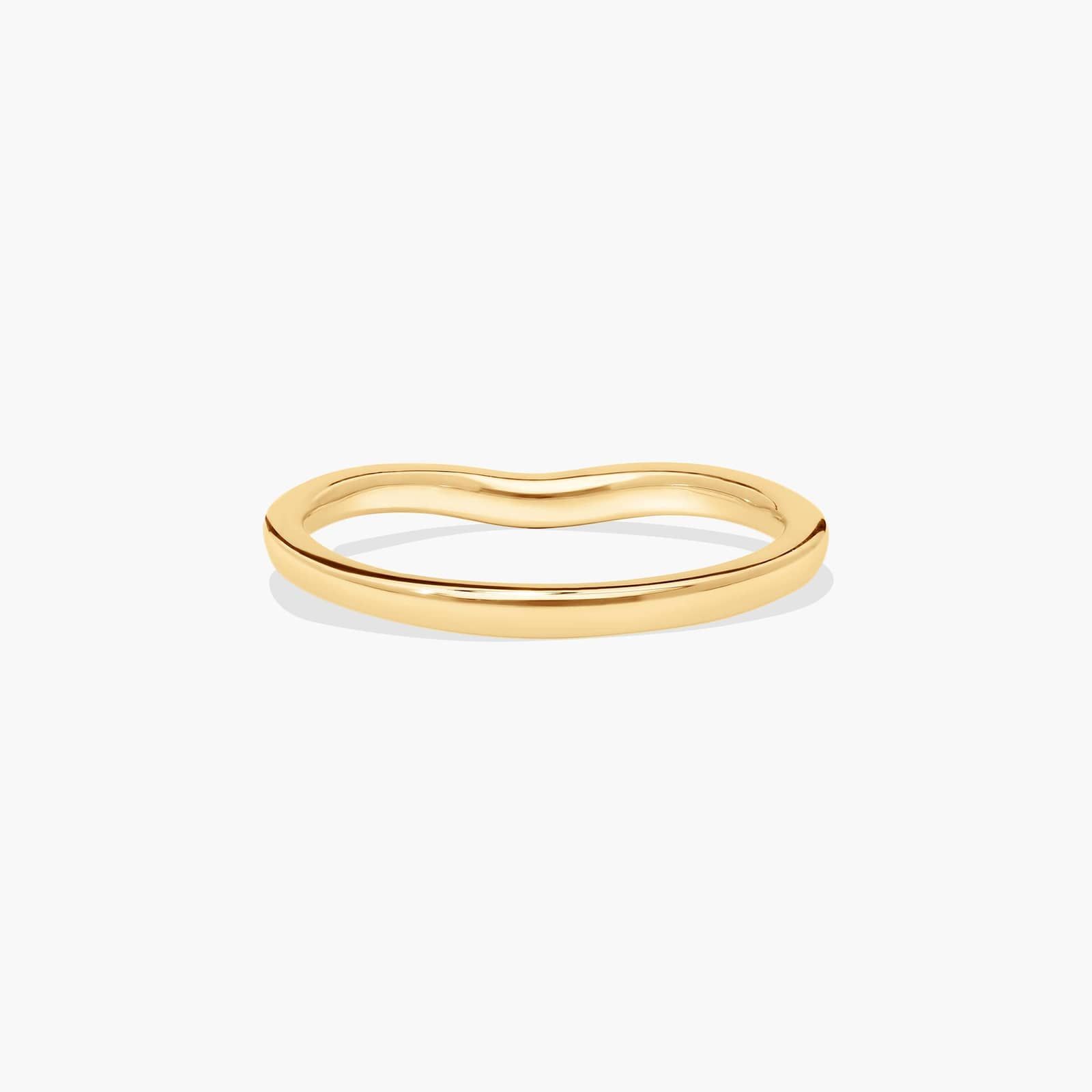 Petite Pavé Curved Diamond Wedding Ring In 14K Yellow Gold (1.50mm) By James Allen