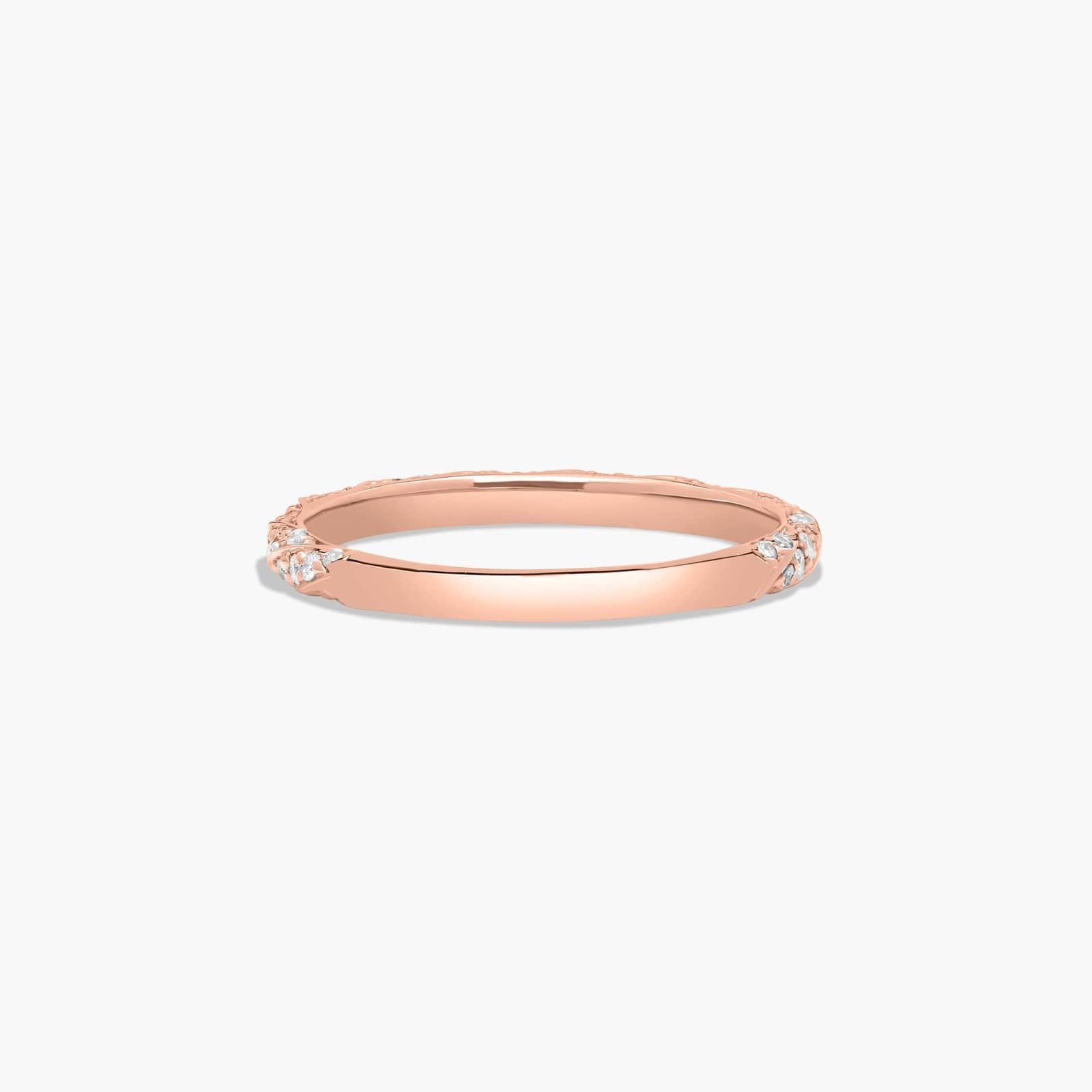 Twisted Pavé Diamond Wedding Ring In 14K Rose Gold (2.00mm) By James Allen