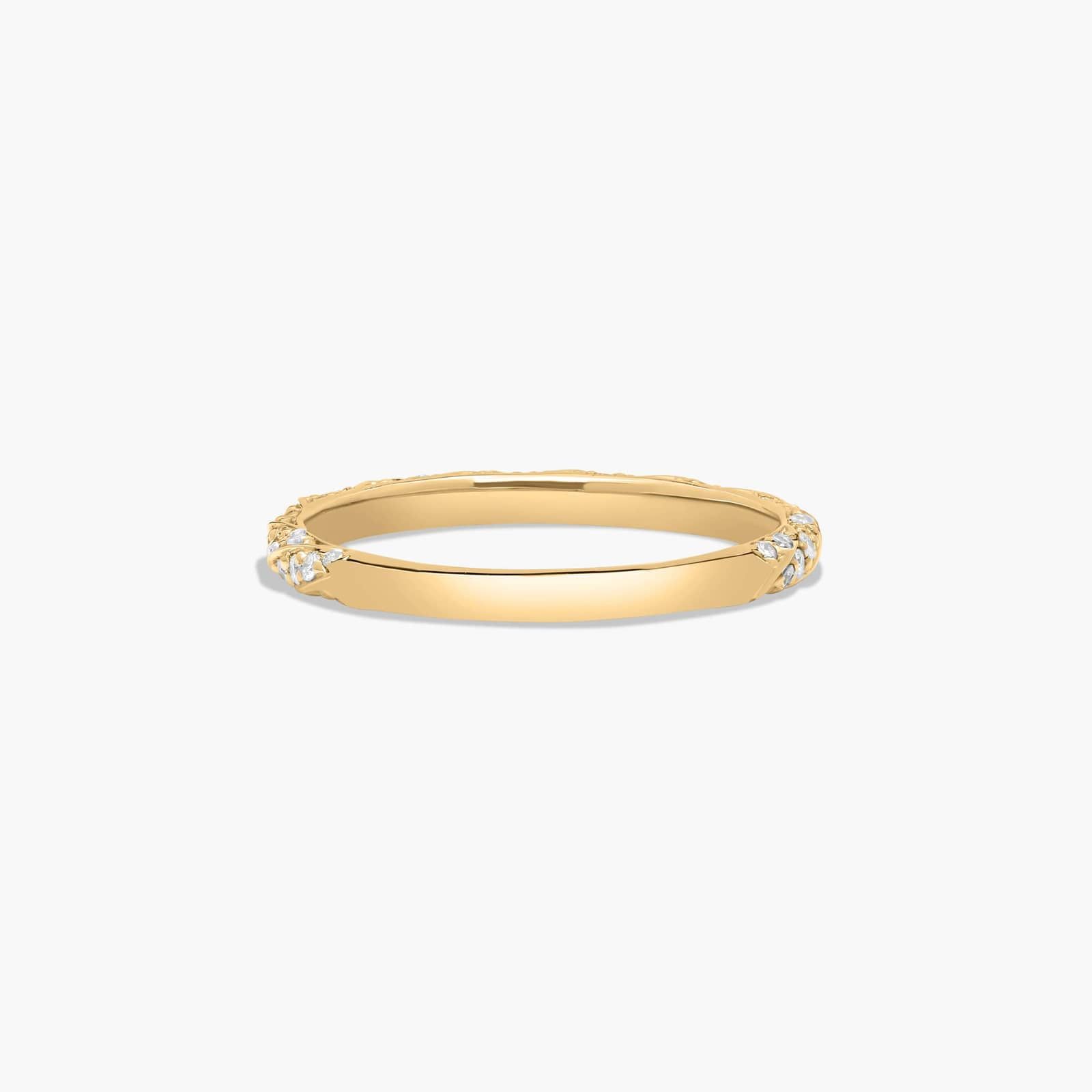 Twisted Pavé Diamond Wedding Ring In 18K Yellow Gold (2.00mm) By James Allen