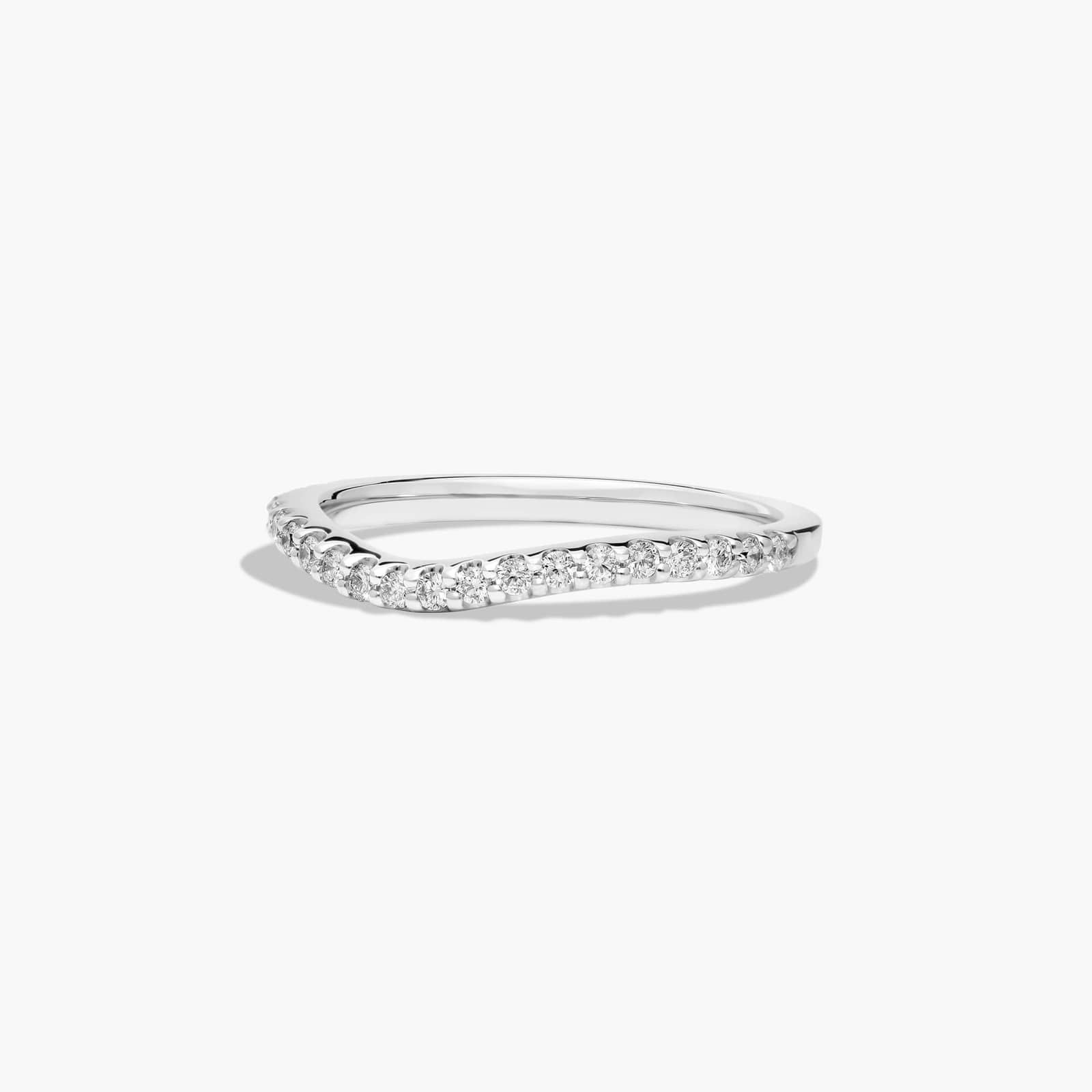 Curved Diamond Wedding Ring In 18K White Gold (1.50mm) By James Allen