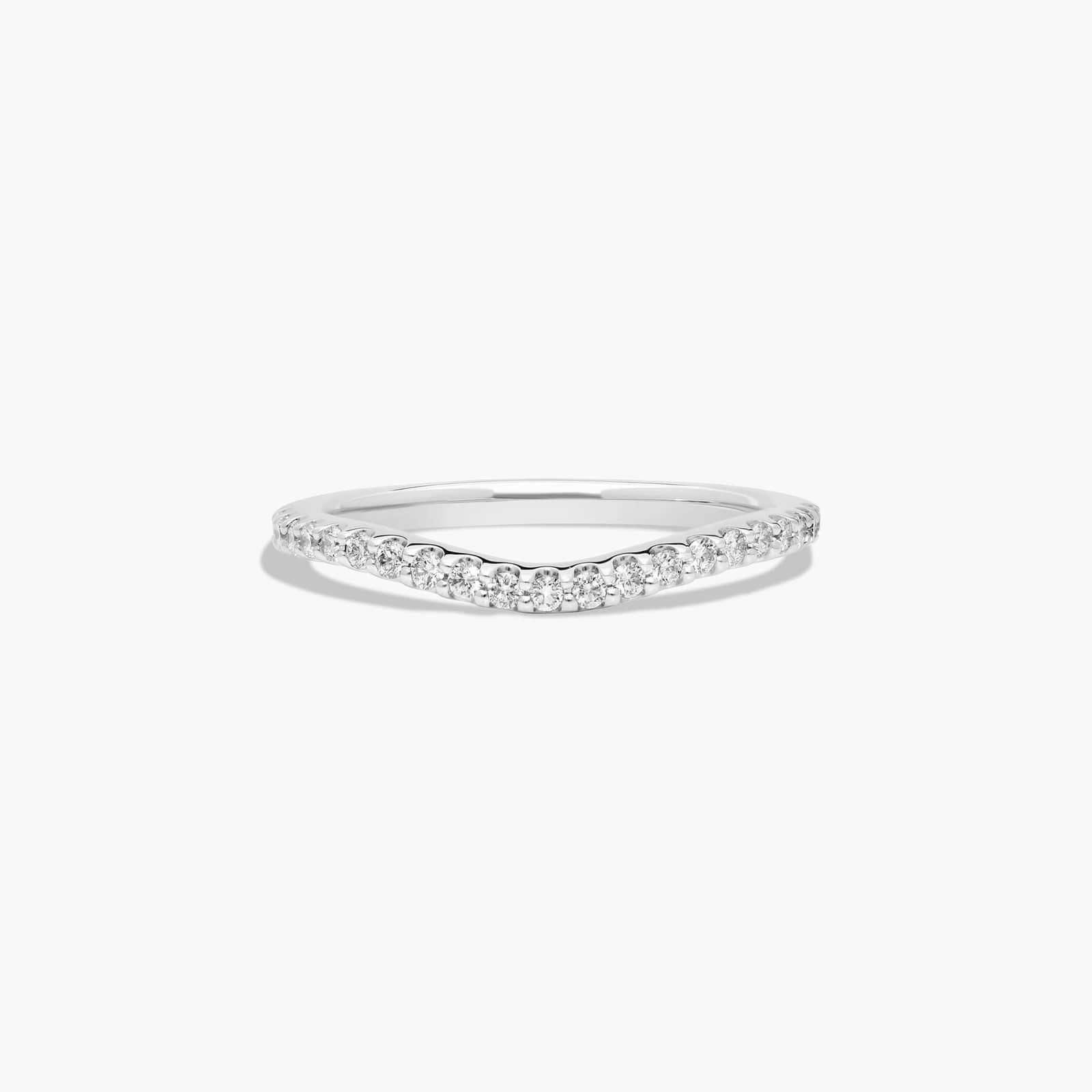 Curved Diamond Wedding Ring In 14K White Gold (1.50mm) By James Allen