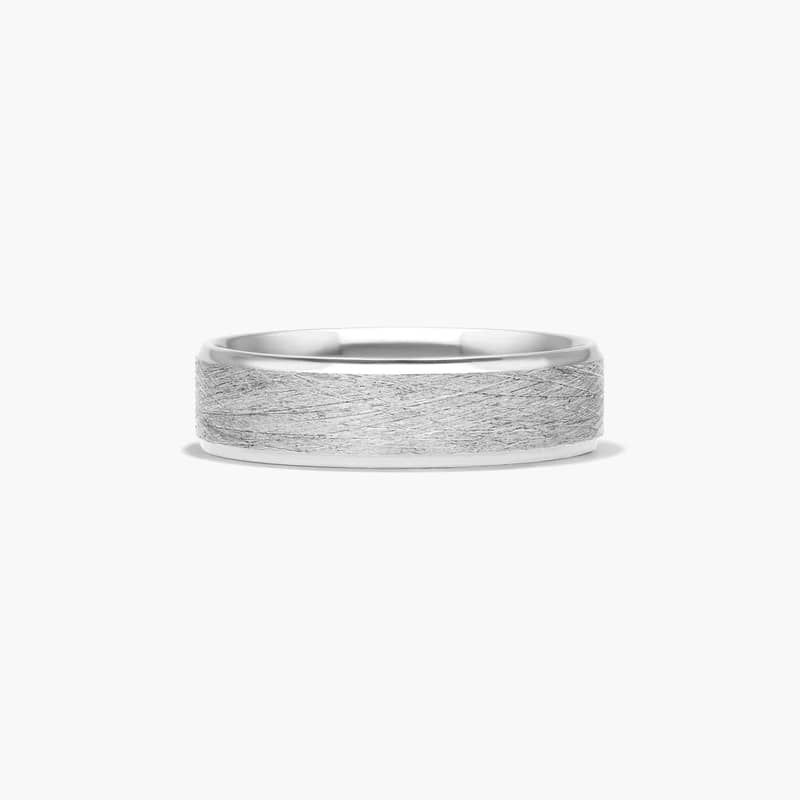 Wire Finish Men's Wedding Band In 14K White Gold (6.00mm) By James Allen