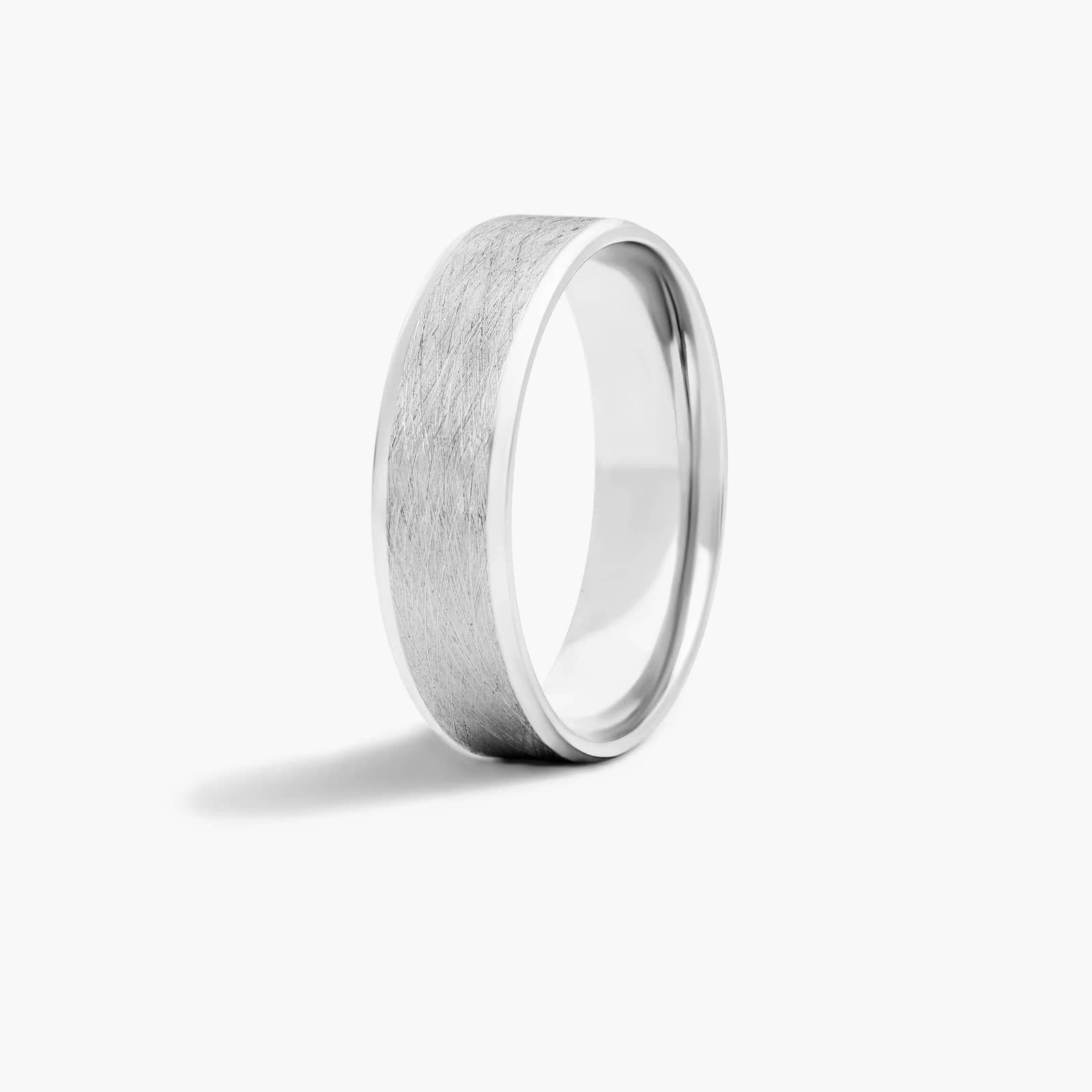 Wire Finish Men's Wedding Band In 14K White Gold (6.00mm) By James Allen