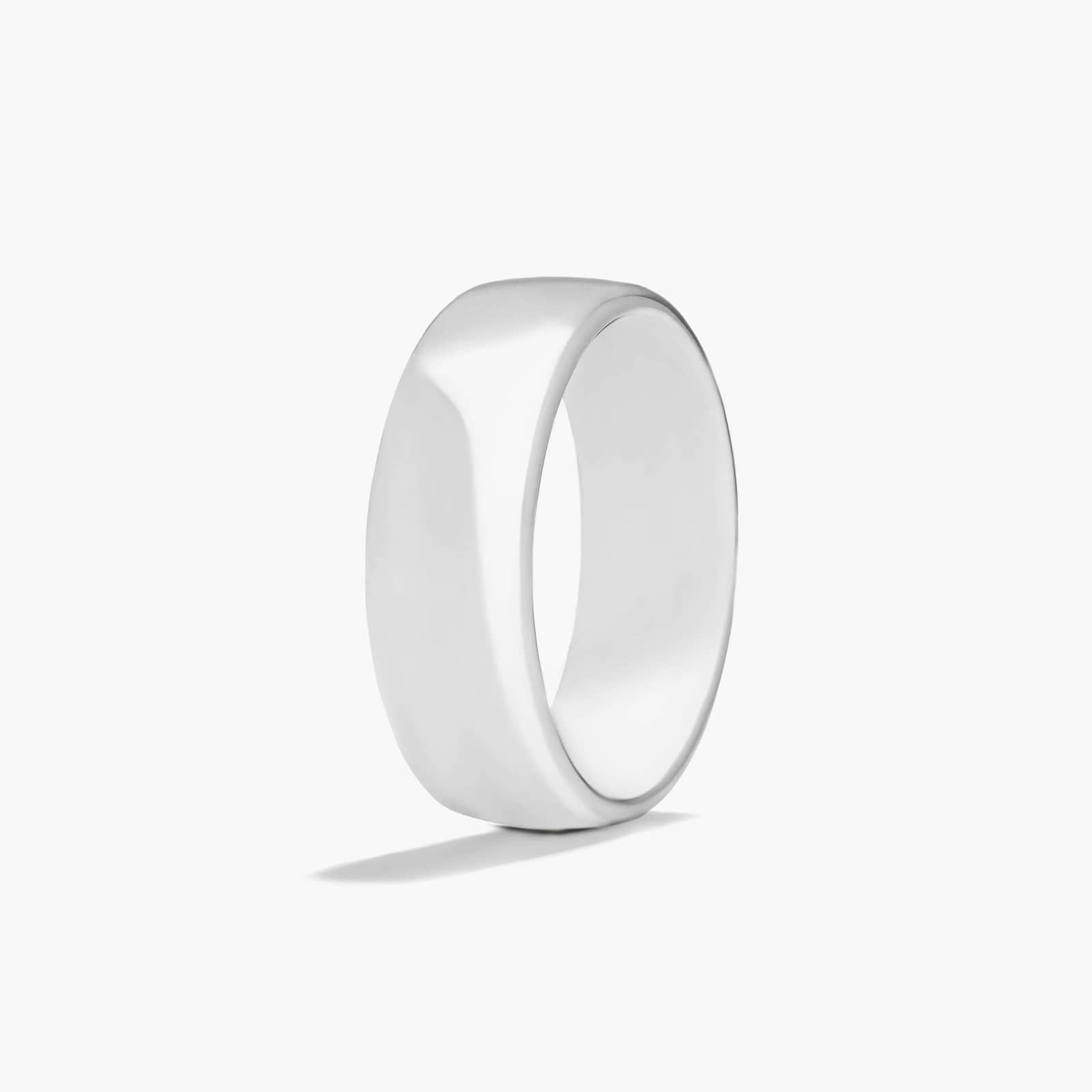 Comfort Fit Slightly Flat Wedding Band In 14K White Gold (7.50mm) By James Allen