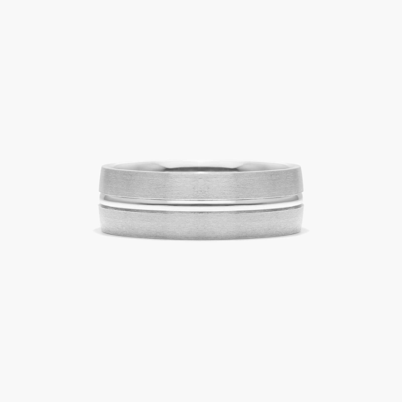 Center Groove Satin Finish Men's Wedding Band In Platinum (7.00mm) By James Allen