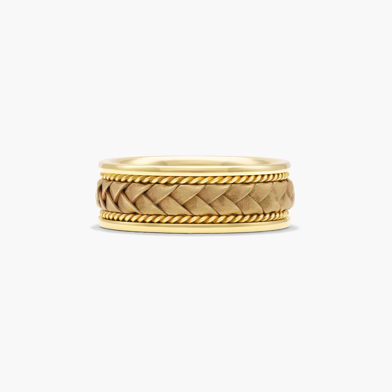 Braided Center Men's Wedding Band In 18K Yellow Gold (8.00mm) By James Allen