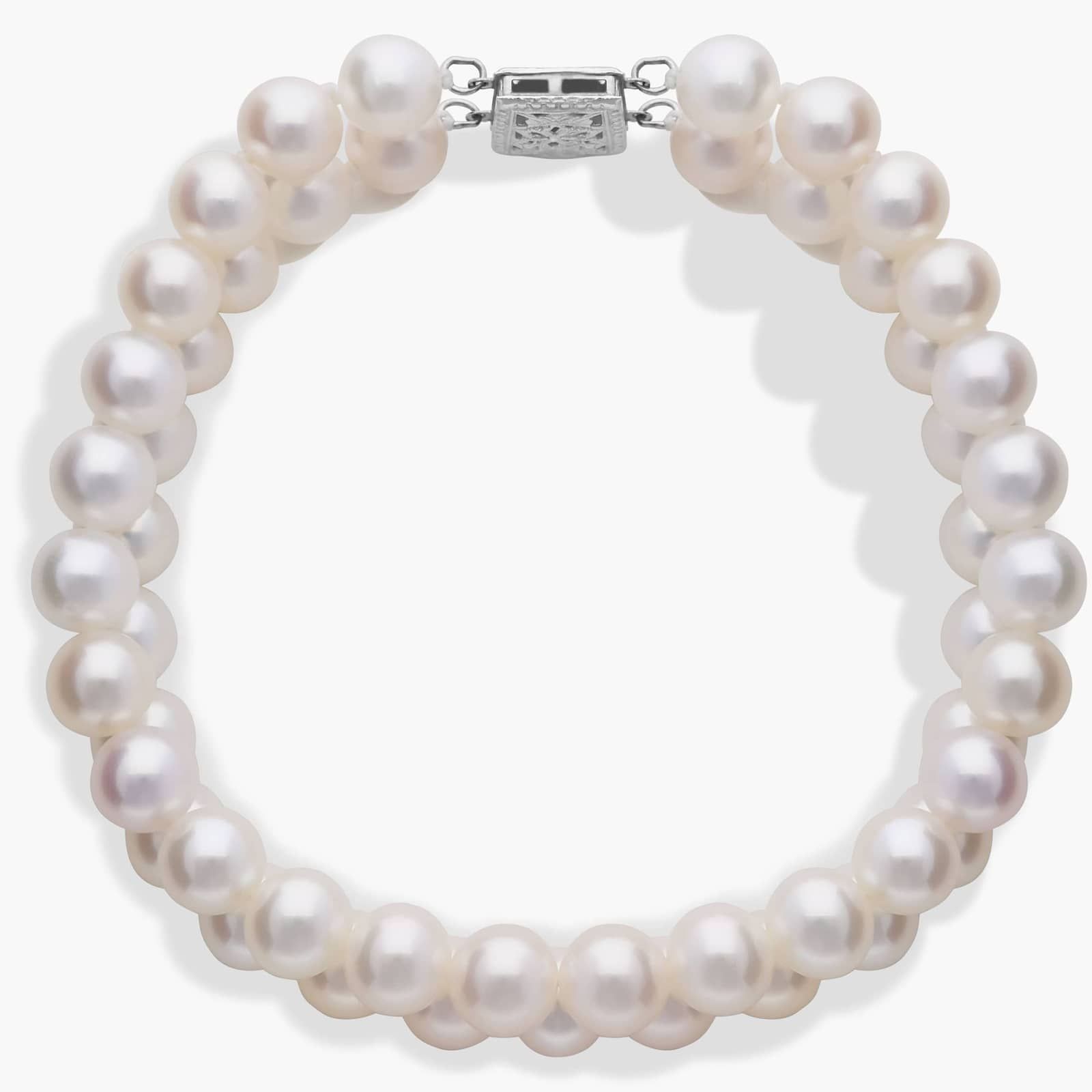 Faux pearl bracelet hotsell - double strand - 16 mm cabochon - Made in Francej