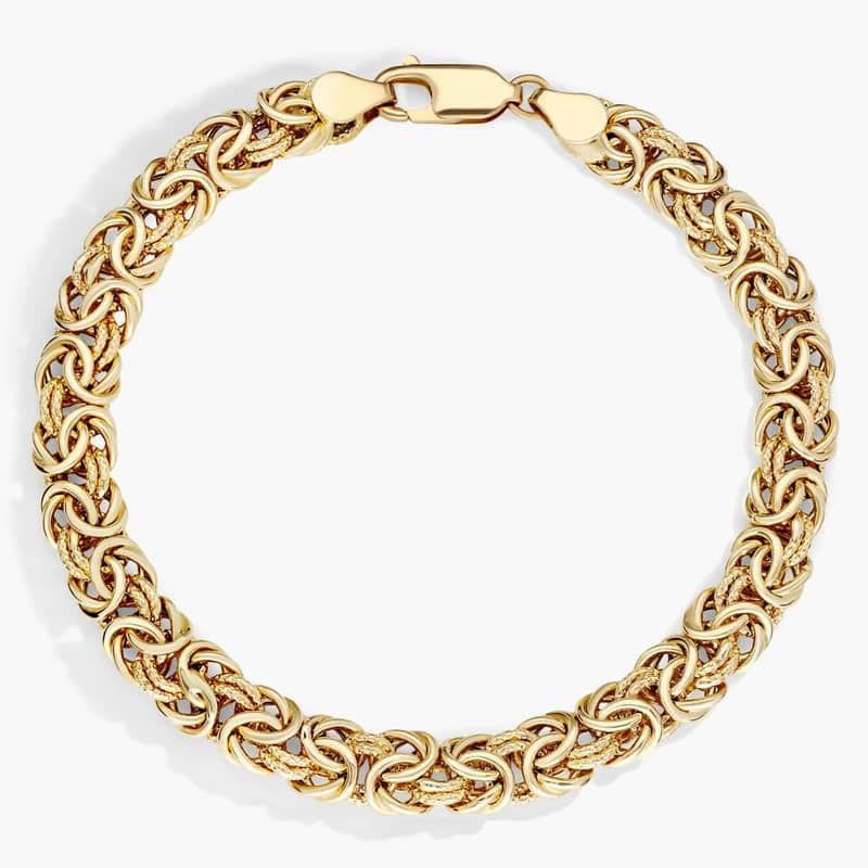 8" Byzantine Bracelet in 18k Italian Yellow Gold (7.5 mm)