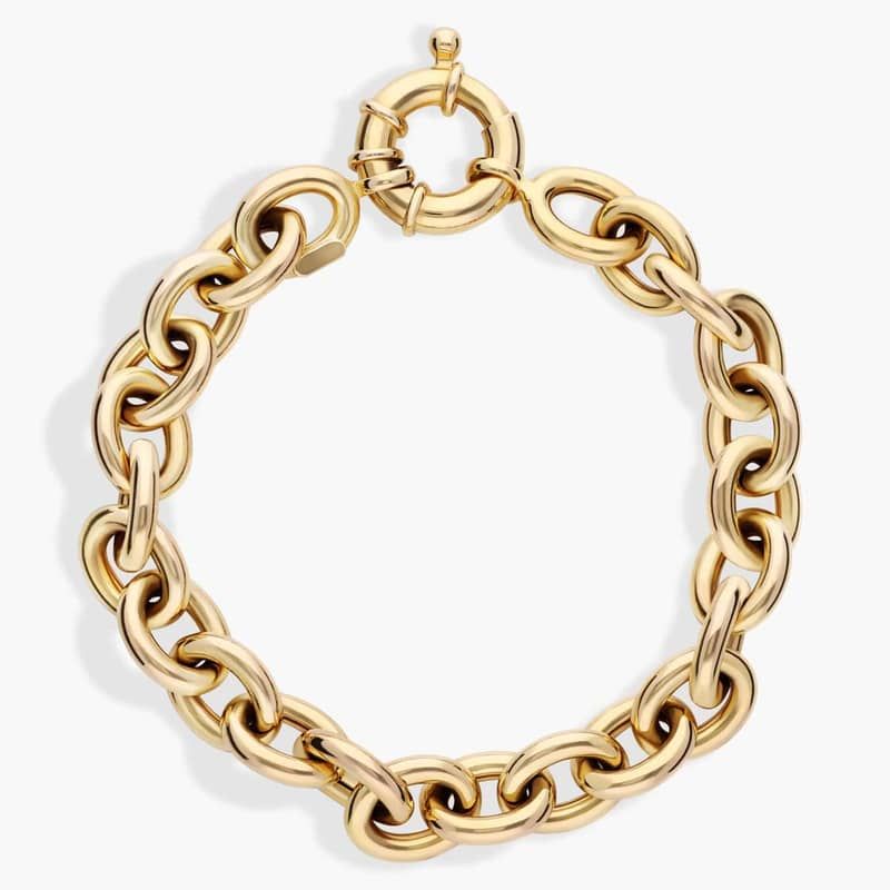 8" Oval Linked Bracelet in 14k Italian Yellow Gold