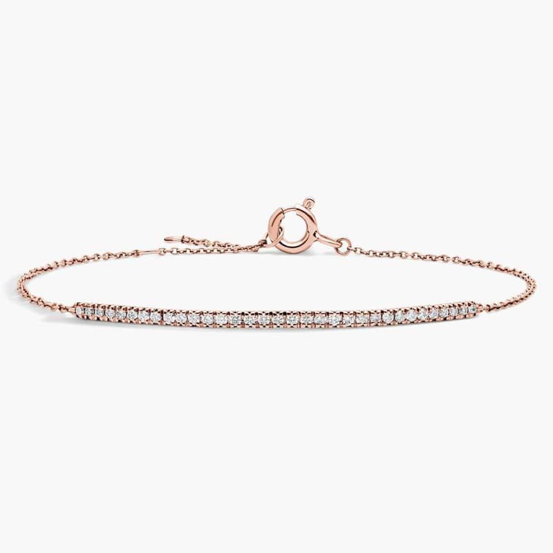 Mini Diamond Bar Bracelet in 14k Rose Gold (1/5 ct. tw.)