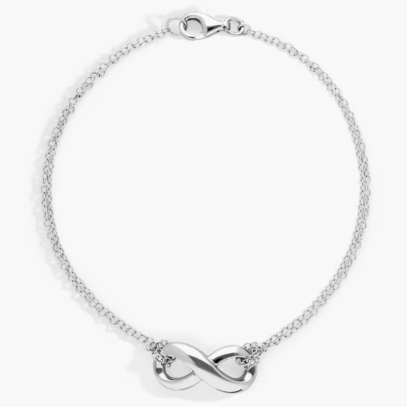 7" Infinity Chain Bracelet in Sterling Silver (1.5 mm)