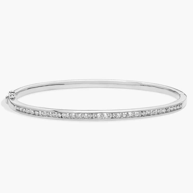 Channel-Set Diamond Bangle in 18k White Gold (1 ct. tw.)