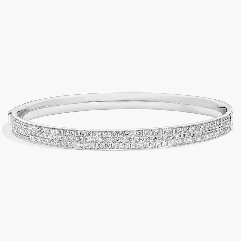 Diamond Pavé Bangle Bracelet in 18k White Gold (5 ct. tw.)