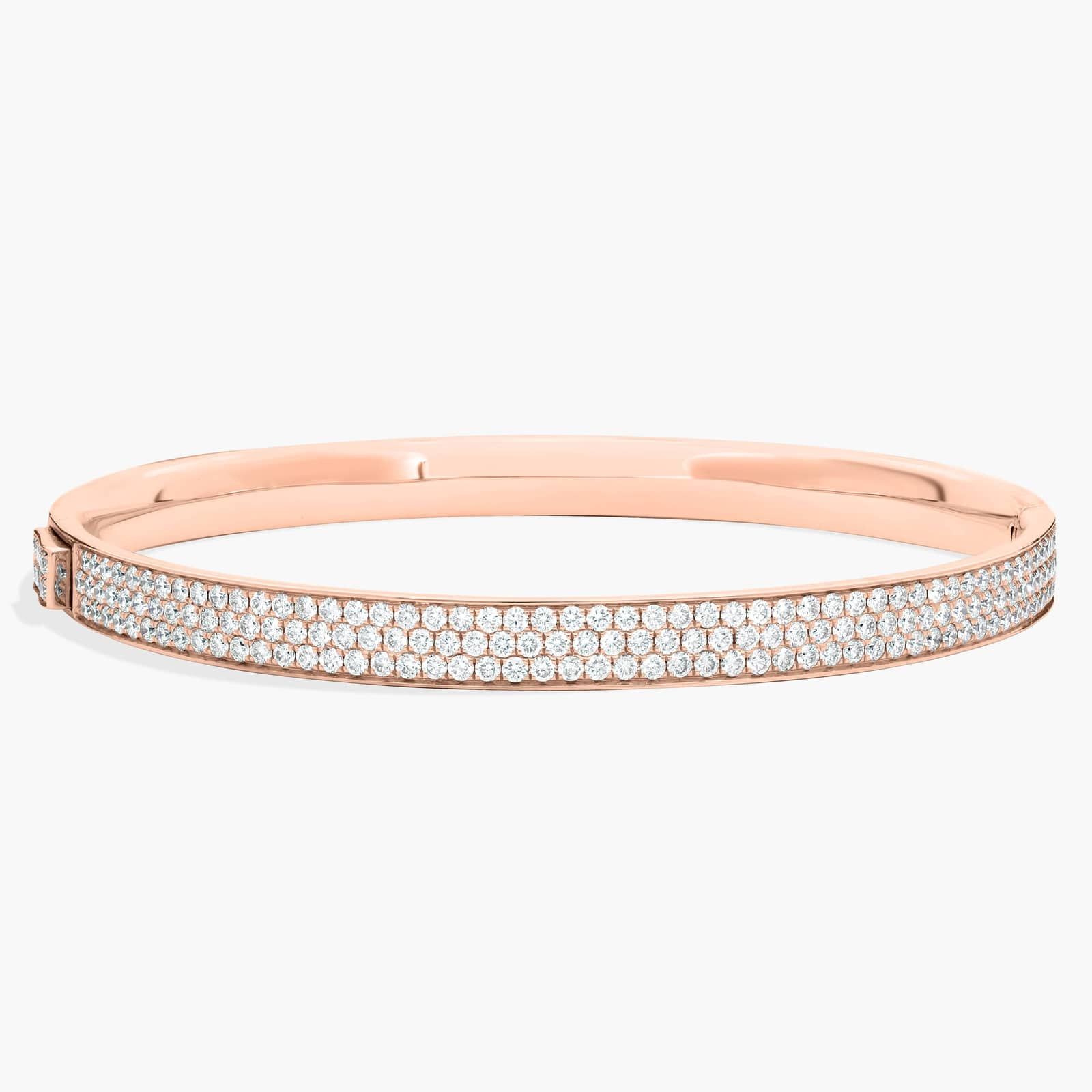 Diamond Pavé Bangle Bracelet in 18k Rose Gold (5 ct. tw.)