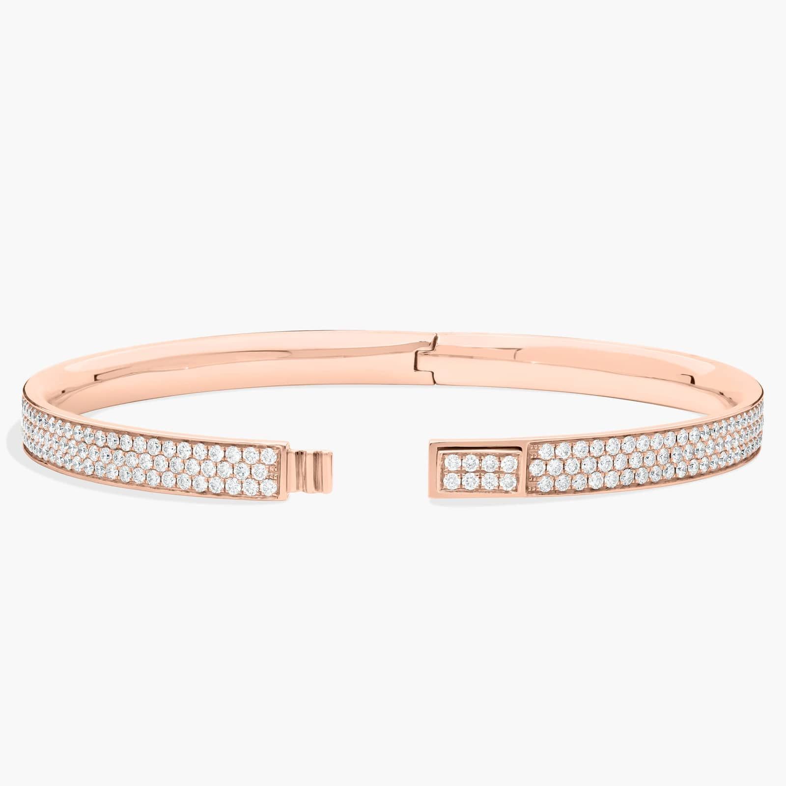 Diamond Pavé Bangle Bracelet in 18k Rose Gold (5 ct. tw.)