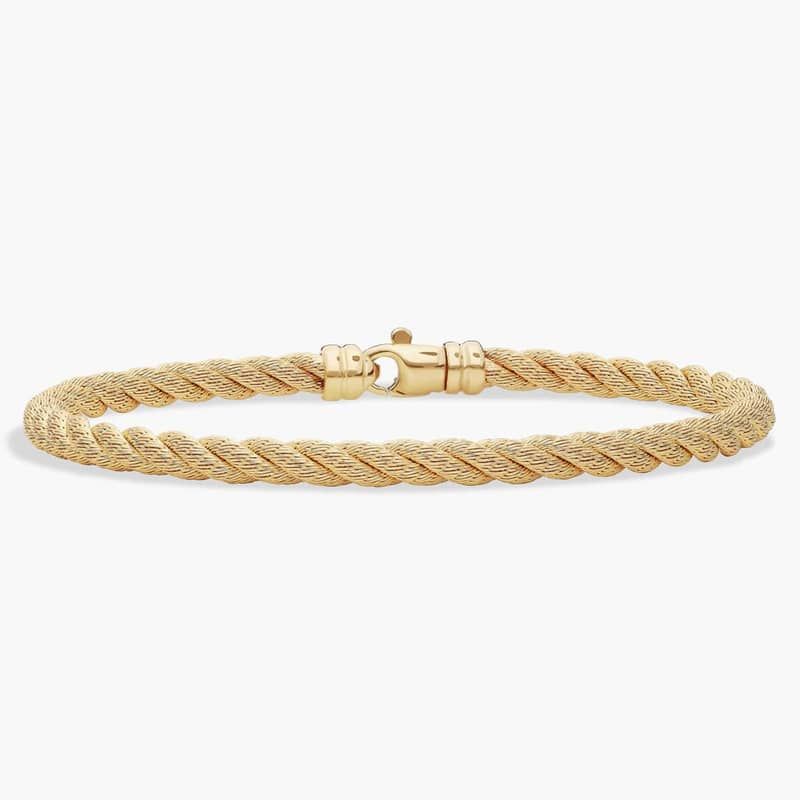7.5" Twisted Rope Bracelet in 18k Italian Yellow Gold (4 mm)