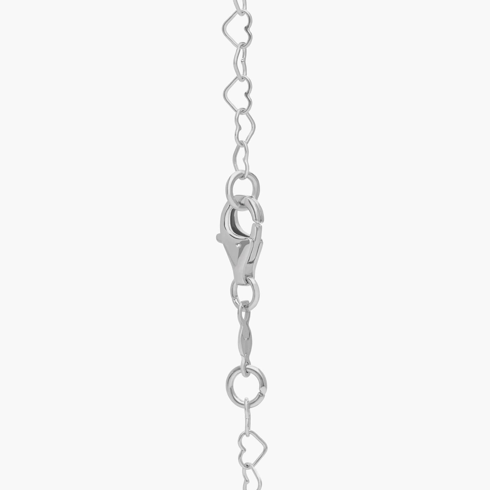 7" Heart-shaped Chain Bracelet in Sterling Silver (3.3 mm)
