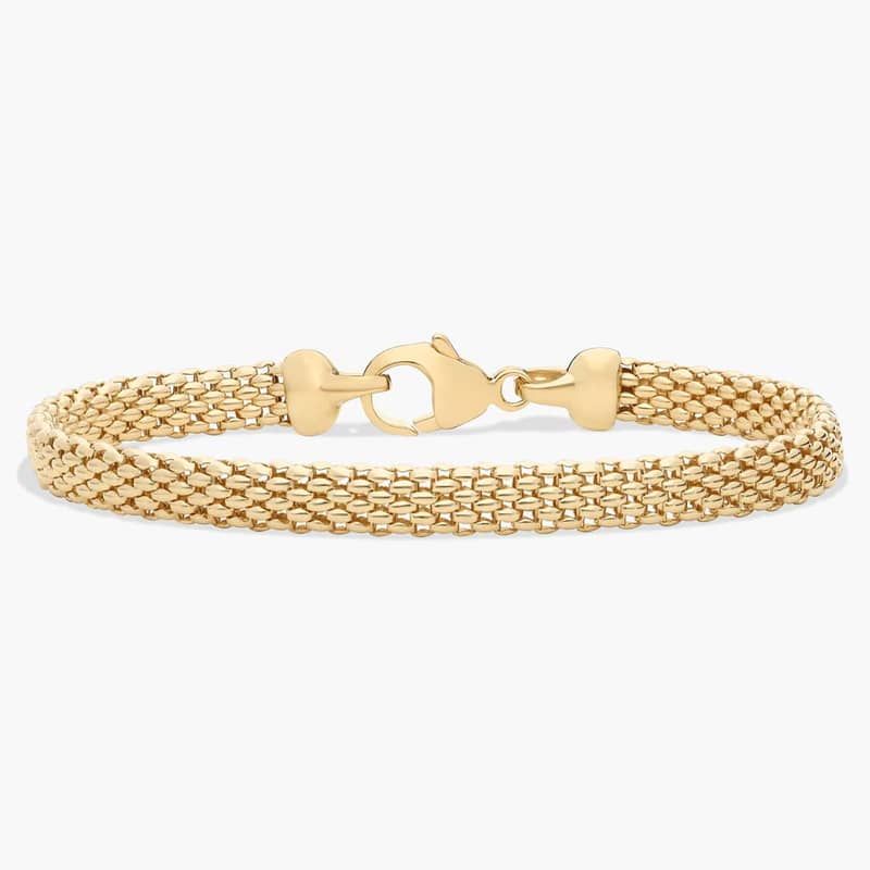 7.5" Popcorn Chain Bracelet in 14k Yellow Gold (6.2 mm)