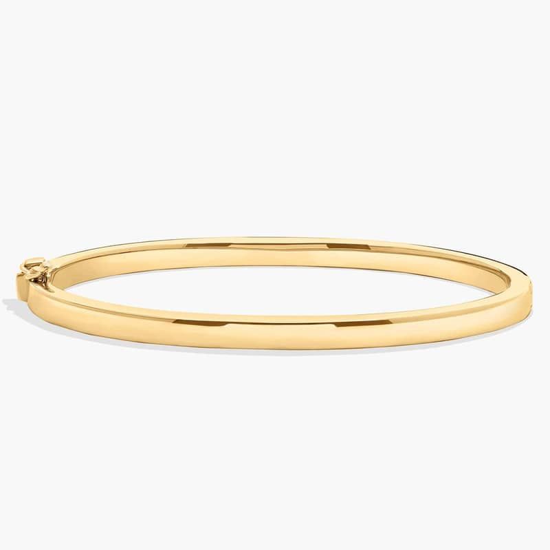 Squared Bangle in 14k Italian Yellow Gold (4 mm)