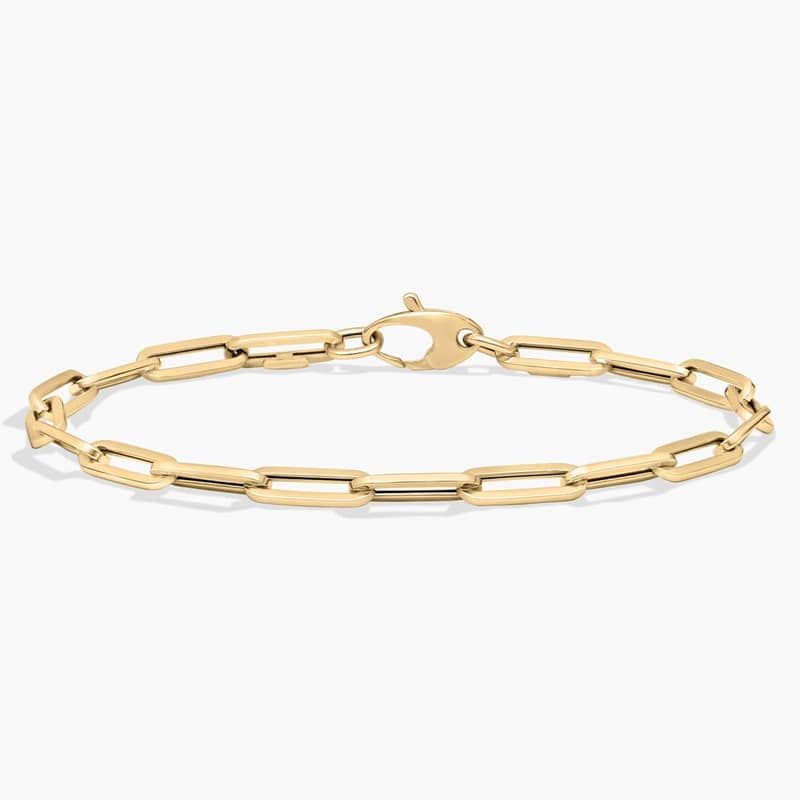 7.5" Paperclip Bracelet in 14k Italian Yellow Gold (4 mm)