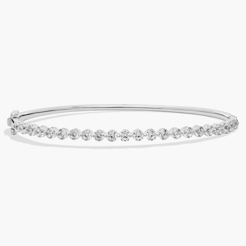 Floating Diamond Bangle in 14k White Gold (3 ct. tw.)