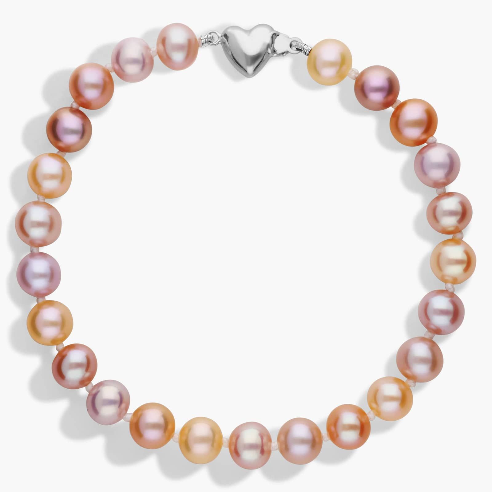 Pearl bracelet Freshwater cultured pearls 10/12 mm, top pastel color, salmon color, real cultured pearls, bride, bridesmaid, size selectable