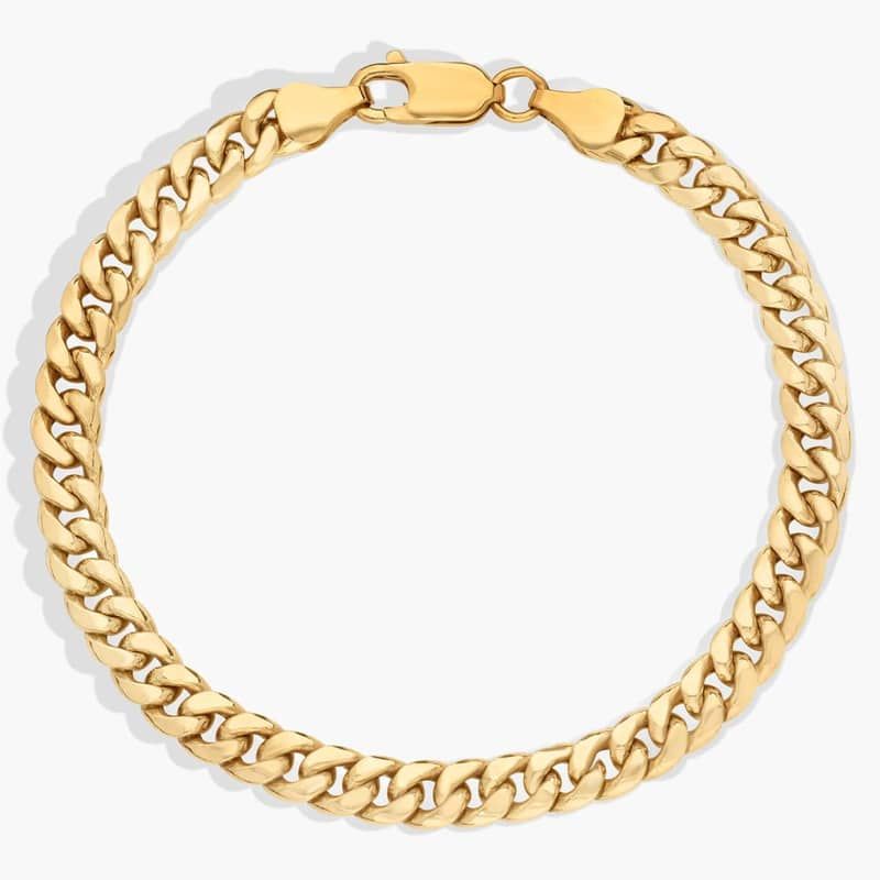 8" Men's Miami Cuban Link Bracelet in 14k Yellow Gold (6 mm)