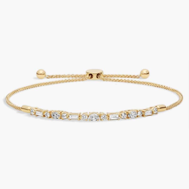 Fancy Diamond Bolo Bracelet in 14k Yellow Gold (3/4 ct. tw.)