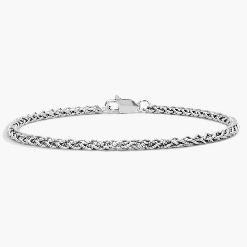 7" Wheat Chain Bracelet in Sterling Silver (2.4 mm)
