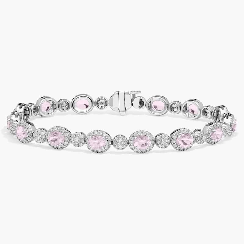 Extraordinary Collection: Morganite and Diamond Bracelet in 18k White Gold (1.43 ct.tw.)