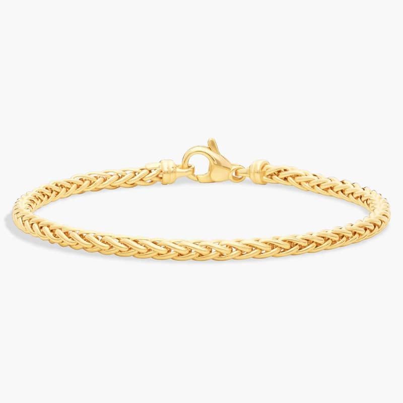 7.5" Wheat Chain Bracelet in 14k Italian Yellow Gold (3.1 mm)