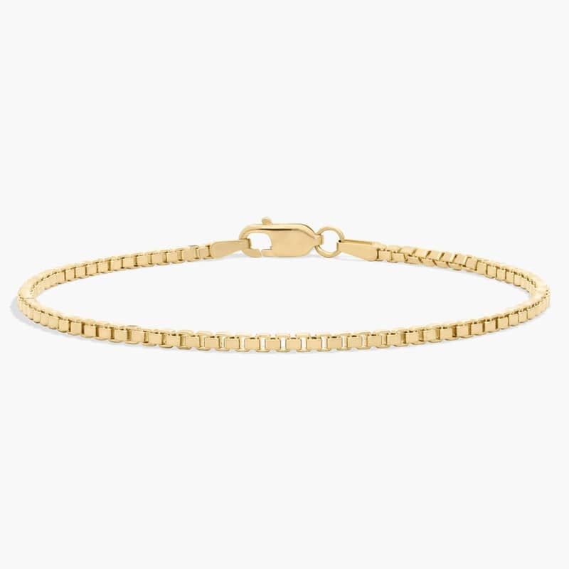 7" Box Chain Bracelet in 14k Yellow Gold (1.9 mm)