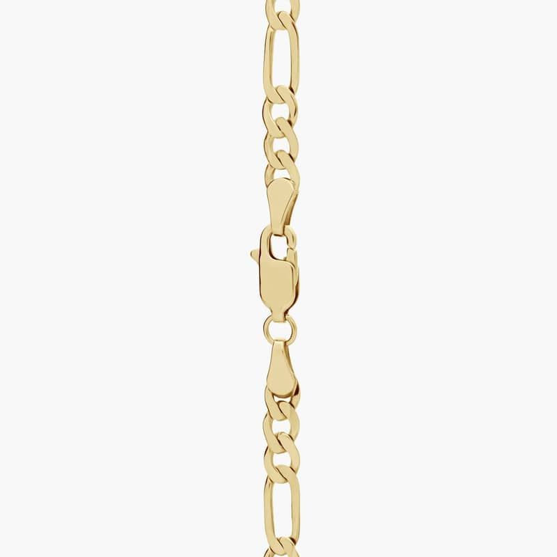 8" Flat Figaro Chain Bracelet in 14k Yellow Gold (4 mm)